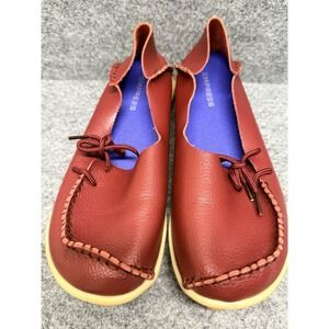Empress SZ 9.5 Australia Red Leather Rubber Sole Comfort Walking‎ Shoes 40EU